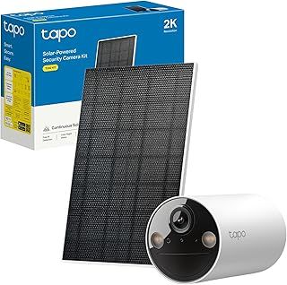 Tapo TC82 KIT 2K 3MP Battery Solar Security Camera Outdoor, Maintenance-free, Colour Night Vision, Outdoor Camera No Monthly Fee, Smart Person Detection, IP65, Works with Alexa & Google