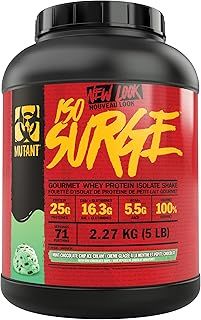 MUTANT ISO Surge – Pure whey Protein Isolate Powder, Low carb, Low Fat, Digestive Enzyme Boosted – Mint Chocolate Chip - 2.27 kg