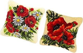 Harilla 2 Pack Flower Cushion Pillow Latch and Hook Kits with Basic Tools DIY Decor