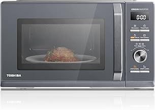 Toshiba 25L Solo 900W Microwave Oven in a Stunning Sleek Morandi Grey Colour. With Origin Inverter, Chef Defrost, 10 Power Levels, 7 Auto Menus, Easy Clean, MW3-AM25PFI(MG)