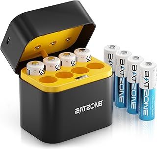 AA Rechargeable Lithium Batteries with Battery Charger, 8 Pack 3000mWh High Capacity Rechargeable Batteries 1.5V Constant Output AA Lithium Batteries, Battery Storage Fast Charging