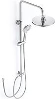 Shower Riser Rail Kit Stainless Steel, Bevankly Shower Rail and Head Set Without Tap - 21 * 21CM Rainfall Head & Handheld Showerhead, Chrome