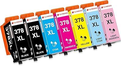 7-Pack 378XL Ink Cartridges Multipack Compatible with Epson 378XL 378 XL for Expression Photo XP8700 XP-8700 XP8500 XP-8500 XP-8505 XP-8600 XP-8605 XP-8800 XP-8805 Printer (2BK, C M Y LC LM)