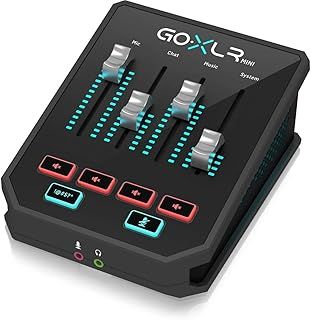 TC Helicon GoXLR MINI Online Broadcast Mixer with USB/Audio Interface and Midas Preamp | All-in-One Audio Interface for Streamers & Creators | Supports Windows 7, 8, 10 & 11 | Black