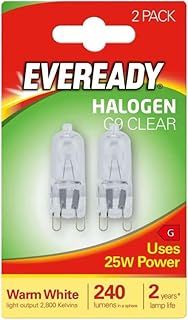 Eveready Mains Voltage G9 25W Halogen Capsule Bulb Lamp 2 Pack