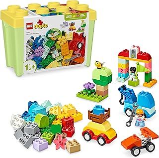 LEGO DUPLO Classic Cars and Trucks Brick Box Toddler Learning Toys, Features a Race Car and Truck Toy for 18 Month old boys & Girls, Creative Vehicle Set to Develop Fine Motor Skills 10439