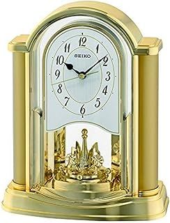 Seiko Rotating Pendulum Clock Gold, Wood, 10x20x25 cm