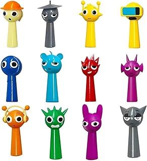 S-prunki Figures, 12PCS S-prunki Cartoon Figures PVC Colorful Action for Kids, S-prunki Merchandise Model For Fans Kids Adults, Safe, Durable, and Fun Toys (12PCS A)