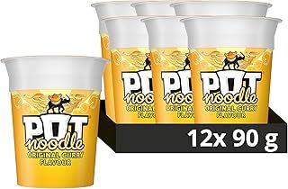 Pot Noodle Original Curry Standard Pot instant vegetarian snack quick to make noodles 12x 90 g