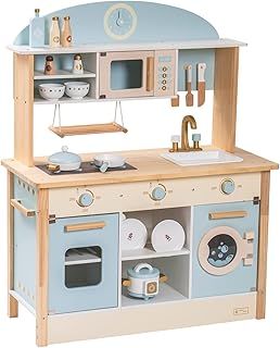 ROBUD Kids Kitchen Wooden Toys Age 3 4 5 | Play Kitchen Toy for 3 4 5 6 Year Old Girl Boy Gifts Wooden Kitchen Kids Birthday for Girls Kids Role Play Toys 3-6 Years Old Presents