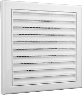 Vents 4 inch - 100 mm Square White Louvered Wall Ventilation Grille with Mesh for Extractor Loft Fan Bathroom Pipe Cover for Wall Ceiling Bedroom Living Room – Duct Extractor Grill