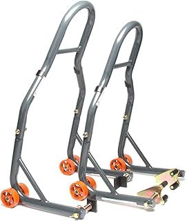 Motorcycle Front and Rear Paddock Stand with L-Adapter Combo Pack