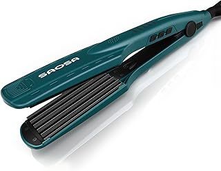Hair Crimper, 39mm Crimping Iron for Fluffy Hairstyle, Hair Waver Volumizing Crimper Iron with Titanium Ceramic Plates Styling Tools for Women Girls, Dual Voltage & UK Plug