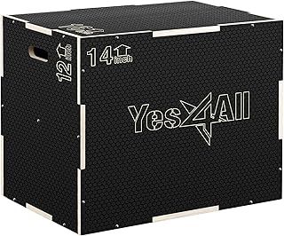 Yes4All 3 In 1 Wooden Plyo Box, Plyometric Box Platform For Jump Training, Jump Boxes For Home Gym Exercise And Outdoor Workout