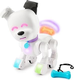 DOG-E Interactive Robot Dog with Colourful LED Lights, 200+ Sounds & Reactions, App Connected (Ages 6+), White
