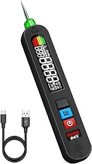 S4X AC Voltage Tester Rechargeable Non-Contact Voltage Detector Pen with Super Large Colour LCD Domestic Electric Leak Tester 12V-300V Live Wire Finder Mains Circuit Tester with Flashlight