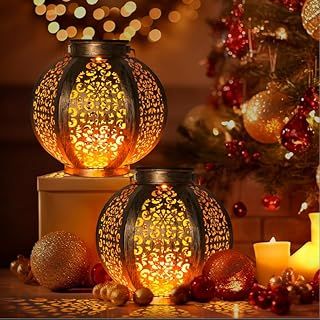 2 Pack Solar Lanterns for The Garden, Solar Garden Lamps Hanging Lantern IP44 Waterproof LED Solar Decorative Landscape Lighting for Patio Backyard Pathway Warmwhite