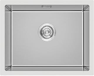 304 Stainless Steel Kitchen Sink 60x45cm, 1 Bowl Rectangular Large Kitchen Sink from 70 Cabinet, Brushed Finished, Undermount & flushmount & Topmount, No Drain Pipe