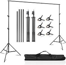 2x3m/6.5x10ft Photography Backdrop Stand Adjustable Background Support System Kit Backdrop Frame with Carry Bag for Photo Studio Video Birthday Party