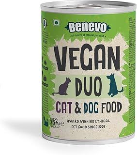 Benevo Duo vegan cat and dog food, complete, gluten free, adult, puppy and kitten friendly, holistic, non-gm and sensitive recipe. 354g (Package may vary)