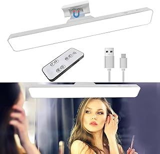 Rechargeable Wireless Vanity Mirror Lights Battery Touch Light Adjustable 3 Colors Brightness Cordless Mirror Lights for Makeup Light Magnetic Stick On Lights for Mirror Vanity Bathroom Wall