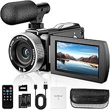 Vmotal Digital Video Camera 4K, 48MP Photo/ 4K 60FPS Video Recorder, Beginner Video Camcorder for Vlogging Youtube，with 2 batteries/External MIC/SD card/Remote