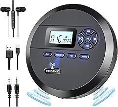CD Player Portable, DESOBRY Portable CD Player with Speakers & FM Transmitter, Compact CD Player for Car Built-in 2000mAh Rechargeable Battery (MP111B-UK)