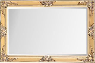 Select Mirrors Haywood Rectangle Large Wall Mirror, Living Room, Home Decor (Antique Champagne, 60cm x 90cm)