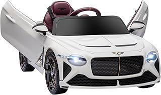 HOMCOM Bentley Bacalar Licensed, 12V Kids' Electric Ride-On with Remote Control, Battery Powered Electric Car for Kids with Suspension Wheels, Horn, Lights, for Ages 3-5 Years - White