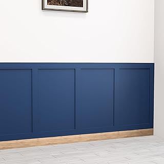 Shaker Style Wall Panelling Kit Free Adhesive, Moisture-Resistant HDF Panelling Strips DIY 3D Wall Panels for Feature Walls, Bedrooms, Living Rooms Wooden MDF Panels (Kit 4)