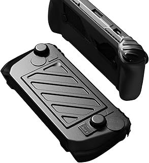 Skull & Co. Stand Grip GripCase Front Cover Bundle for ROG Ally X: Protective Case with Textured Grips Full Protection with HardShell Front Cover Handheld Design- Smoky Black