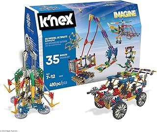 K'NEX | Ultimate Building Set 35 Model | Educational Toys for Kids, 480 Piece Engineering and Construction Stem Learning Kit for Children Ages 7+ |Basic Fun 12418, Chest (Package may vary)