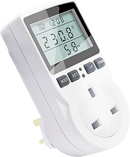 Power Meter Plug Energy Monitor, Watt Meter LCD Display Electricity Usage Monitor 11 Monitoring Modes, Watt Volt Amp Power Consumption Meter Overload Warning for Home Appliances