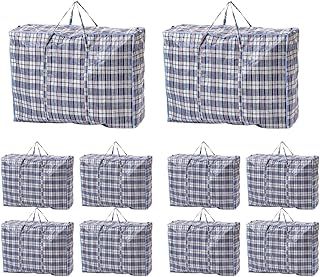 10 PACK VIROSA Extra Value Large Strong and Durable Laundry Bags 60 X 50CM | Ideal for Laundry/Moving House/Shopping/Storage | Reusable Jumbo Zip Bags (One Size, 10, count)