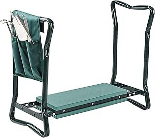 Heavy Duty Portable Foldable Foam Padded Garden Kneeler With Tool Bag Gardening Knee Pad Metal Stool Seat
