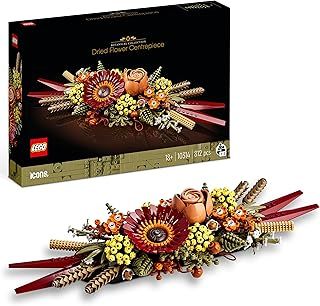 LEGO 10314 Icons Dried Flower Centrepiece, Botanical Collection Crafts Set for Adults, Artificial Flowers with Rose and Gerbera, Table or Wall Decoration, Unique Home Décor Gift for Wife or Husband
