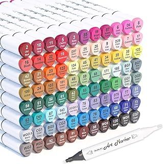 Shuttle Art Alcohol Markers, 88 Colours Professional Dual Tip Art Pens Plus 1 Colourless Blender, Felt Tip Pens with Case for Artists Adult Illustration Colouring Sketching Drawing
