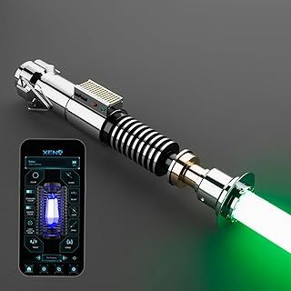 G4E Lightsaber with Bluetooth App and Control Box, Smooth Swing, 16 Sound fonts, Infinite RGB Colour Change, Motion Control, Light Saber Stand, Blade Plug. Upgraded RGB v3.0. For Adults and Cosplay.