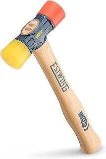 Mallet Hammer, Red & Yellow Rubber, 12-oz. -DFH-12