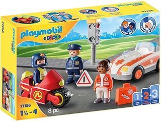 PLAYMOBIL 71156 1.2.3 Everyday Heroes, educational toy, fun imaginative role-play, playset suitable for children ages 1.5+
