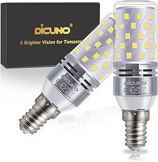 DiCUNO E14 LED Bulb 8W, E14 Small Edison Screw Light Bulbs, Cool White 6000K, 100W Incandescent Equivalent, 1000LM Non-Dimmable, 230V, SES Corn Light for Home Lighting, Pack of 2