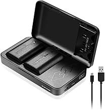LP-E6N Battery (2 Pack) with Dual USB Charger Case, JYJZPB 2300mAh LPE6 Replacement Batteries for Canon EOS R5, R6, R7, R, 5D Mark II/III/IV, 5DS, 5DS R, 6D, 6D II, 7D, 7D II, 60D, 70D, 80D, 90D