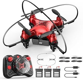 Holyton HT02 Mini Drone for Kids Beginners, Easy Pocket RC Quadcopter with Altitude Hold, 3D Flips, 3 Speed Modes, 3 Batteries, Headless Mode, Protection Guards and Emergency Stop, Gift for Boys Girls