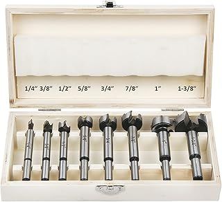 Forstner Bit Set 8Pcs - HPHOPE Forstner Bits for Wood, Wood Drilling with Storage Case