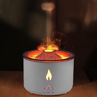 360ML Essential Oil Diffuser, Volcano Humidifiers For Home, Air Diffuser With Premium Flame Lights 2 Mist Mode, Waterless Auto Shut-Off, Ultra-Silent Humidifier For Bedroom, Office