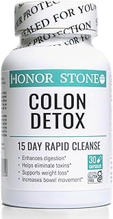 Honor Stone Colon Cleanse 15 Day Detox | Supports Weight Loss | Helps Eliminate toxins | Relieves Constipation & Bloating | Probiotics Support Gut Health | Herbal Stool Softener*
