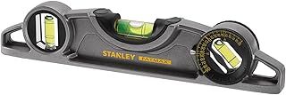 STANLEY Torpedo Level Heavy Duty Aluminium Body and Magnetic Base Including 3 Reversible Vials 0-43-609, Grey/White, 25cm