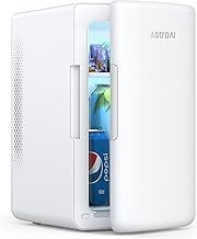 AstroAI Mini Fridge 6 Litre / 8 Can | Cooler and Warmer | AC/DC | Small Fridge for Bedrooms, Car, Drinks, Beauty, Skincare, Travel (Beige)