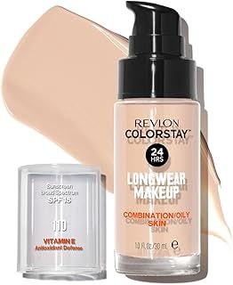 Revlon Colorstay Liquid Foundation Makeup Combination/Oily Skin SPF 15, Longwear Medium-Full Coverage With Matte Finish, Ivory (110), 30 Ml