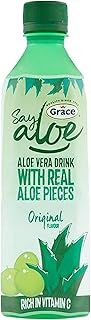 12 x 500ml Real Aloe Vera Pieces Drink Juice Vitamin C Mineral